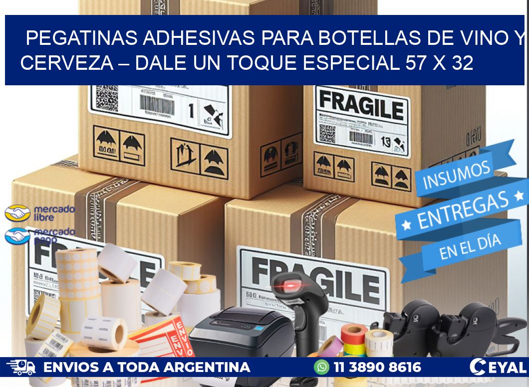 Pegatinas Adhesivas para Botellas de Vino y Cerveza – Dale un Toque Especial 57 x 32