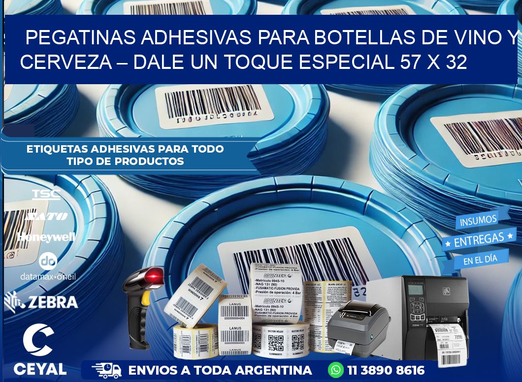 Pegatinas Adhesivas para Botellas de Vino y Cerveza – Dale un Toque Especial 57 x 32