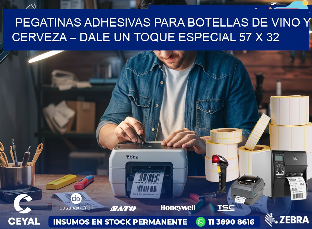 Pegatinas Adhesivas para Botellas de Vino y Cerveza – Dale un Toque Especial 57 x 32