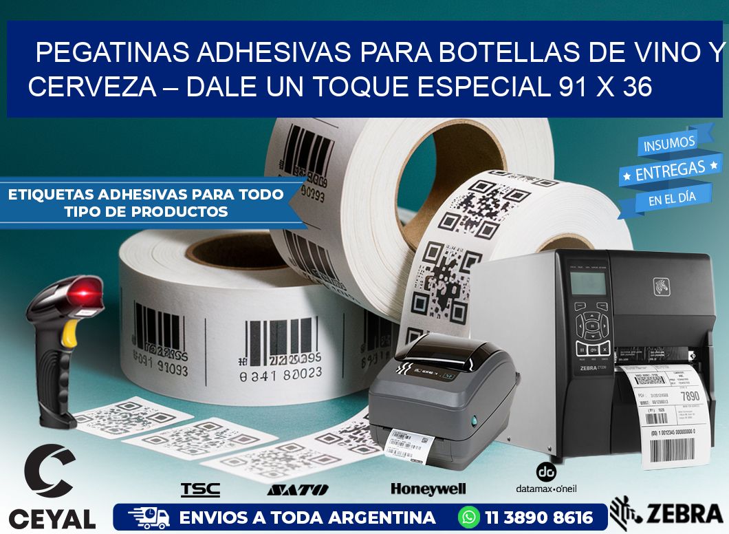 Pegatinas Adhesivas para Botellas de Vino y Cerveza – Dale un Toque Especial 91 x 36