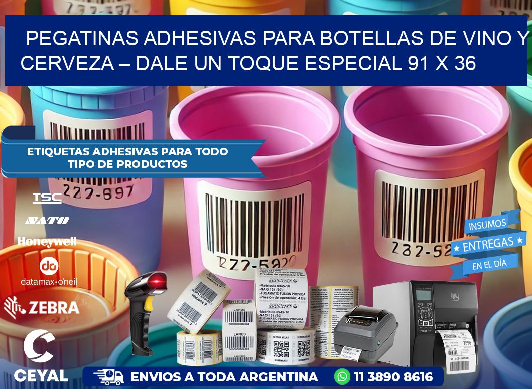 Pegatinas Adhesivas para Botellas de Vino y Cerveza – Dale un Toque Especial 91 x 36