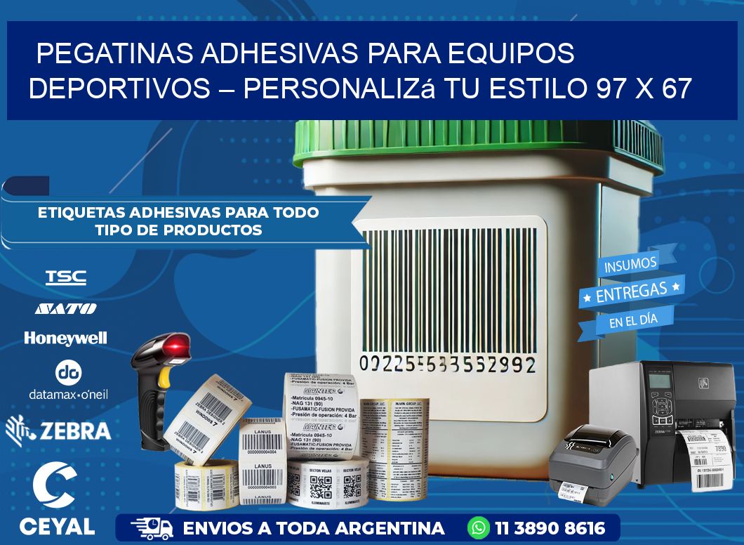 Pegatinas Adhesivas para Equipos Deportivos – Personalizá Tu Estilo 97 x 67