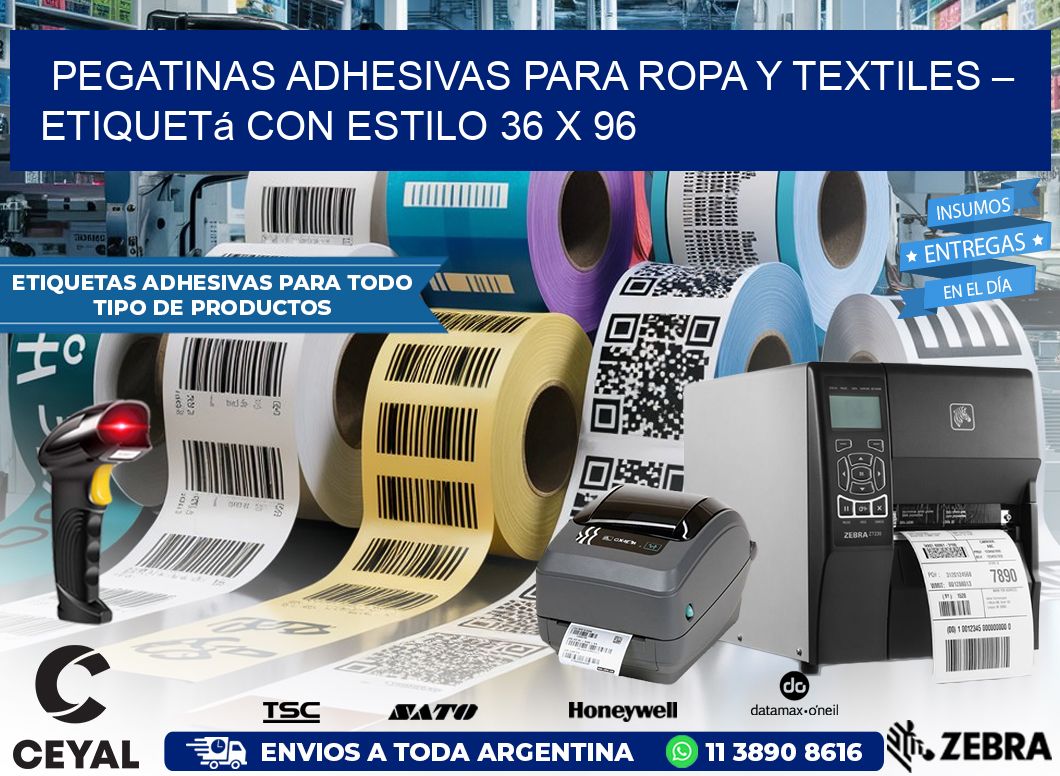 Pegatinas Adhesivas para Ropa y Textiles – Etiquetá con Estilo 36 x 96