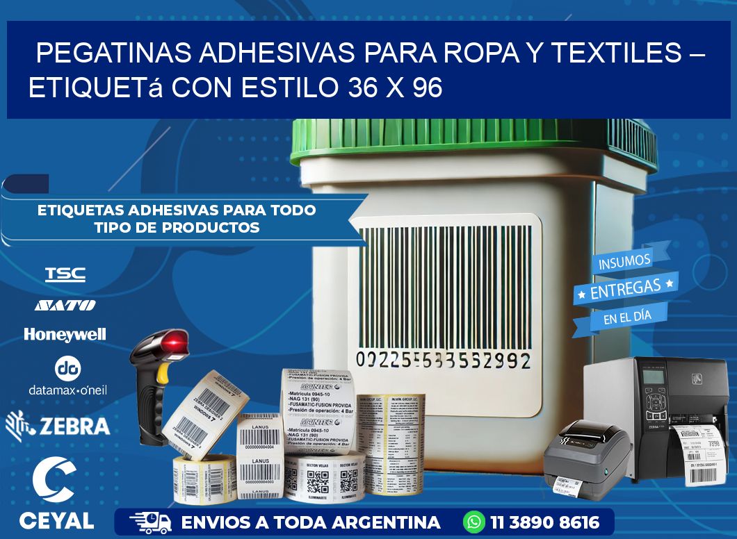 Pegatinas Adhesivas para Ropa y Textiles – Etiquetá con Estilo 36 x 96