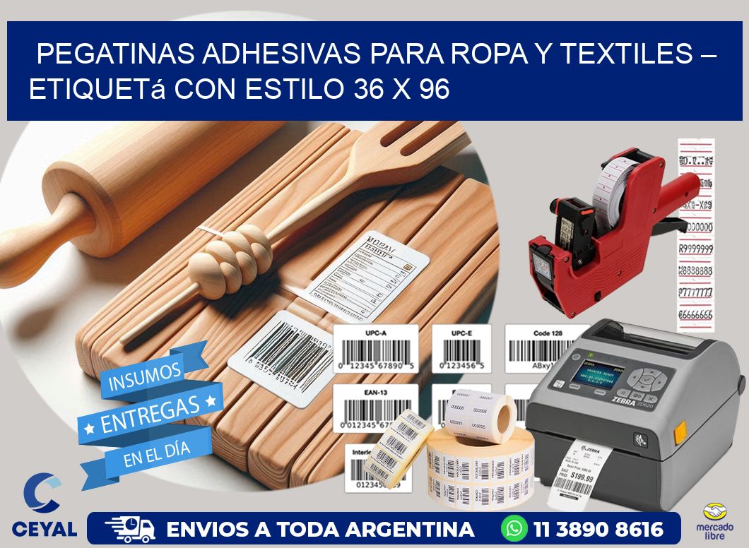 Pegatinas Adhesivas para Ropa y Textiles – Etiquetá con Estilo 36 x 96