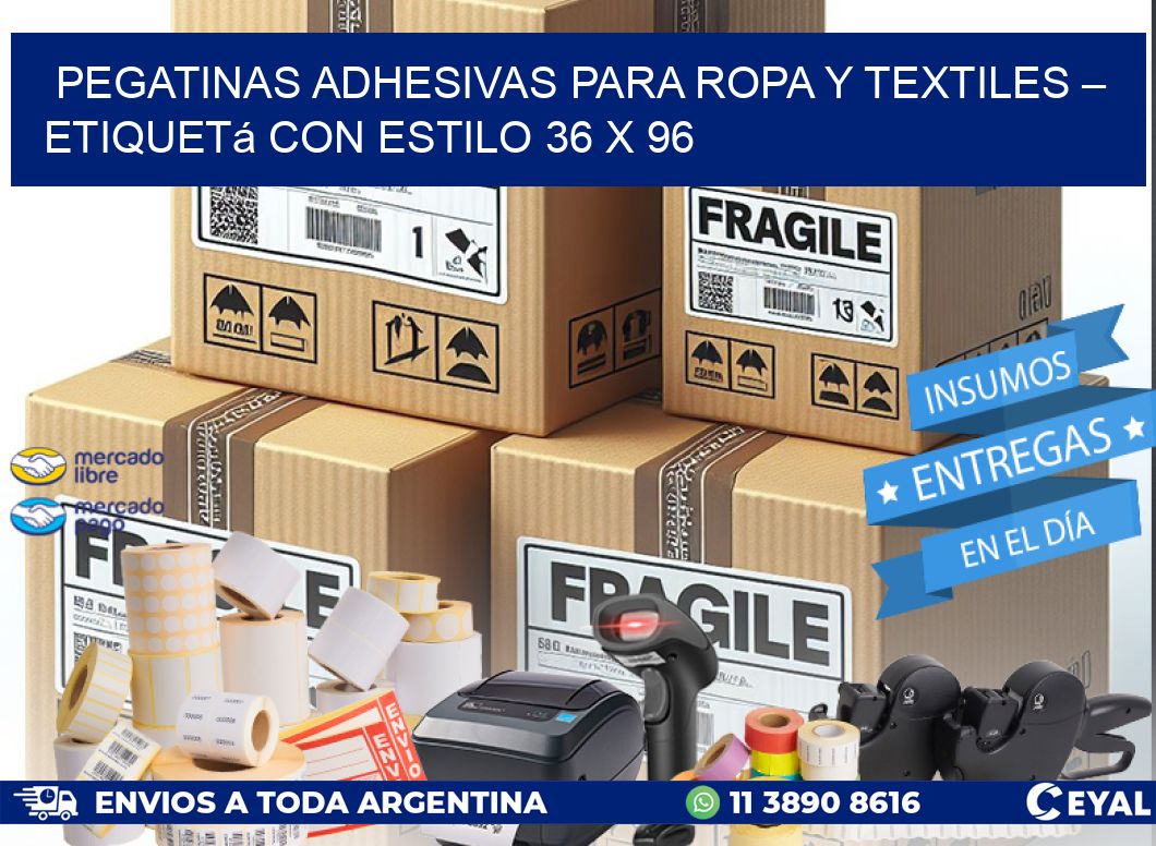 Pegatinas Adhesivas para Ropa y Textiles – Etiquetá con Estilo 36 x 96