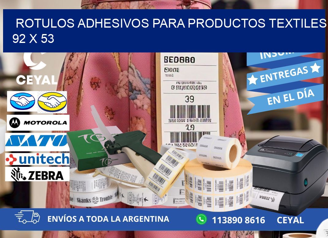 ROTULOS ADHESIVOS PARA PRODUCTOS TEXTILES 92 x 53