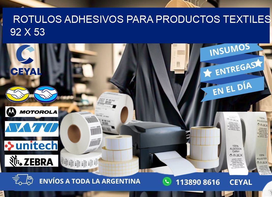 ROTULOS ADHESIVOS PARA PRODUCTOS TEXTILES 92 x 53