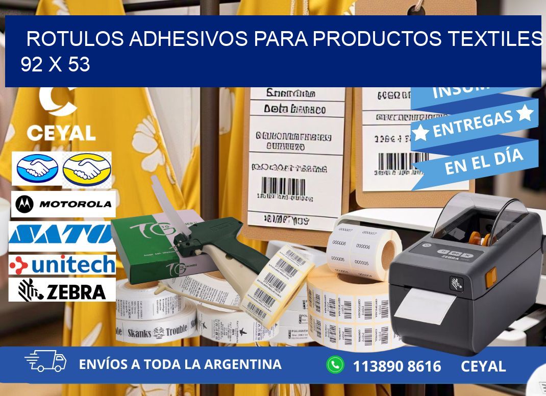 ROTULOS ADHESIVOS PARA PRODUCTOS TEXTILES 92 x 53