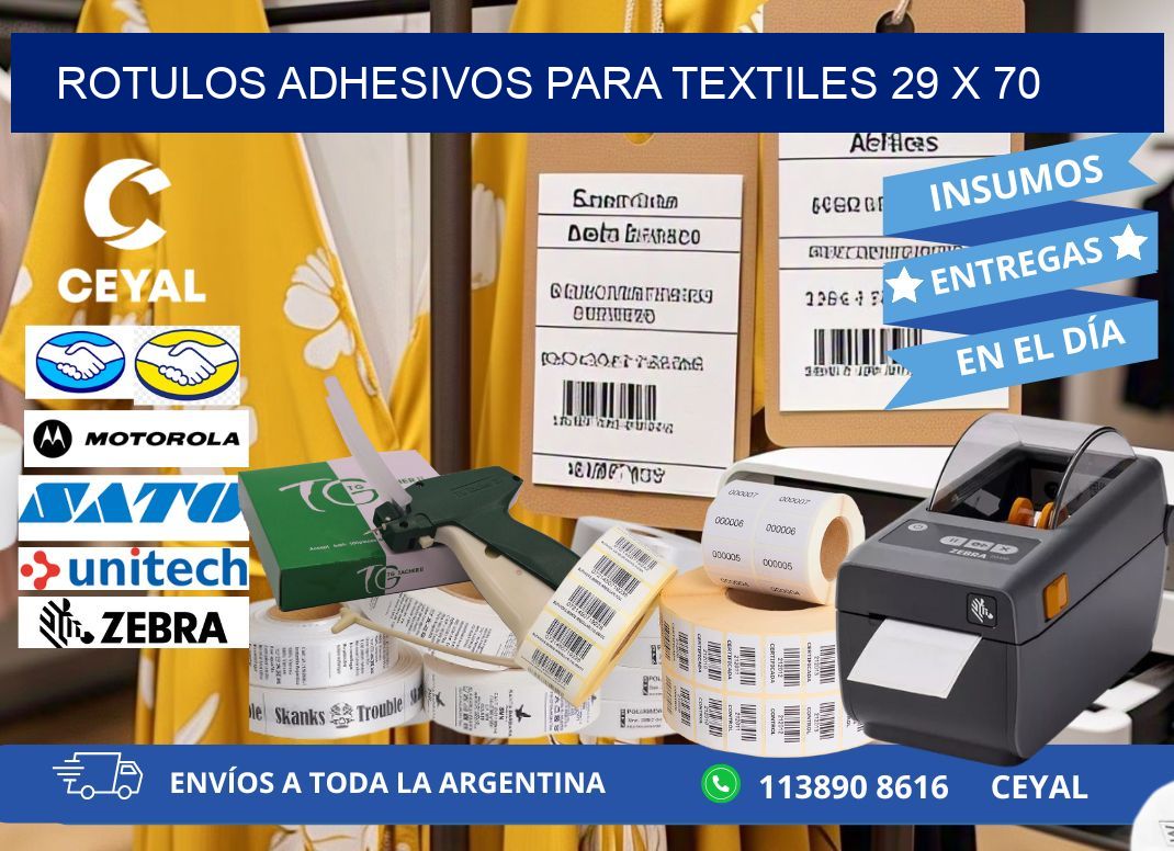 ROTULOS ADHESIVOS PARA TEXTILES 29 x 70