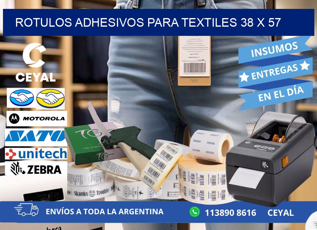 ROTULOS ADHESIVOS PARA TEXTILES 38 x 57