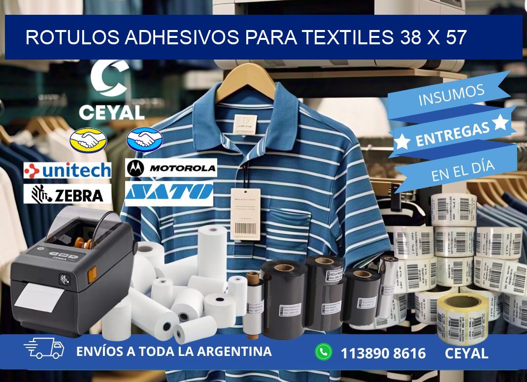 ROTULOS ADHESIVOS PARA TEXTILES 38 x 57