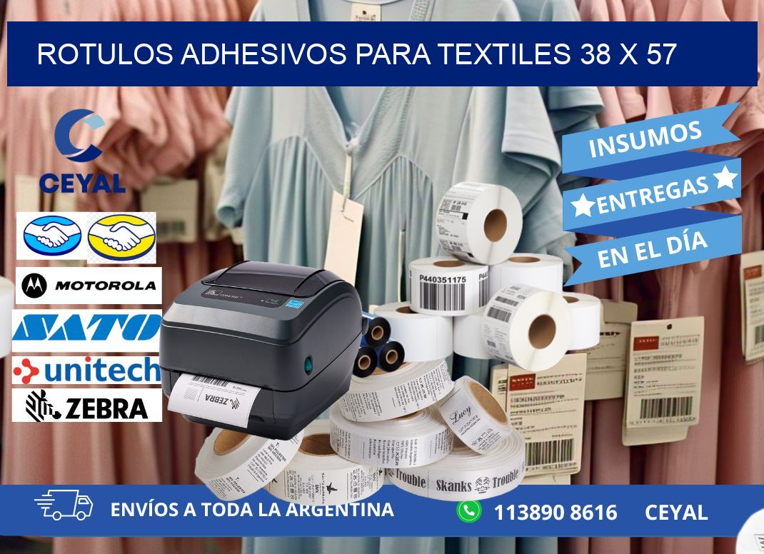 ROTULOS ADHESIVOS PARA TEXTILES 38 x 57