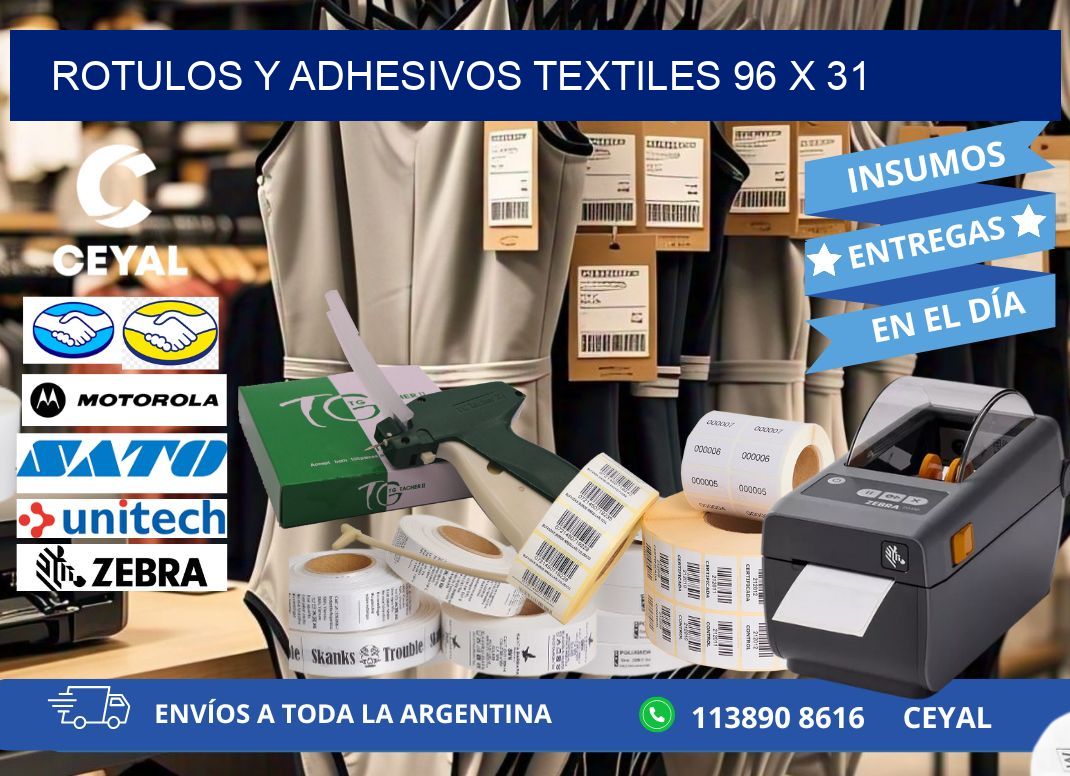 ROTULOS Y ADHESIVOS TEXTILES 96 x 31