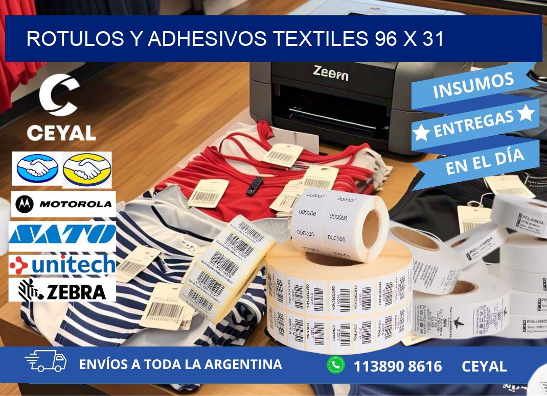 ROTULOS Y ADHESIVOS TEXTILES 96 x 31