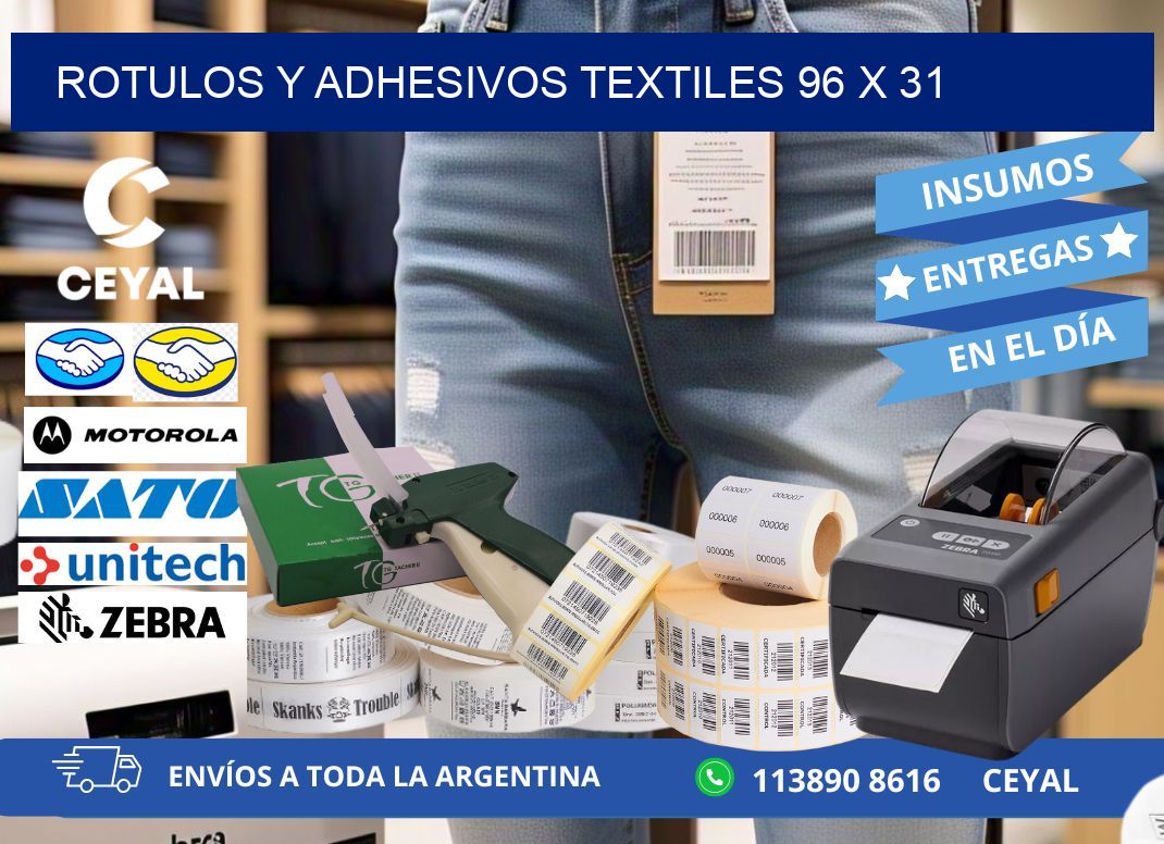 ROTULOS Y ADHESIVOS TEXTILES 96 x 31