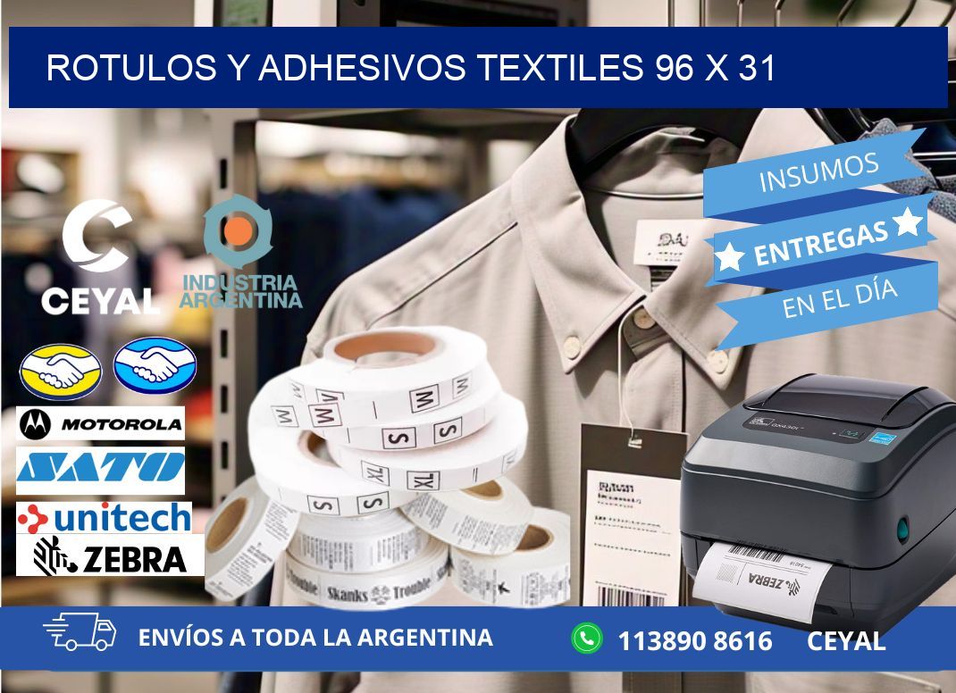 ROTULOS Y ADHESIVOS TEXTILES 96 x 31