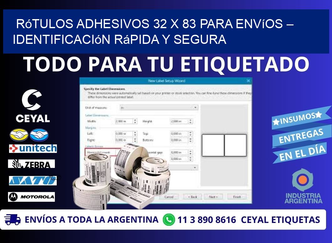 Rótulos Adhesivos 32 x 83 para Envíos – Identificación Rápida y Segura