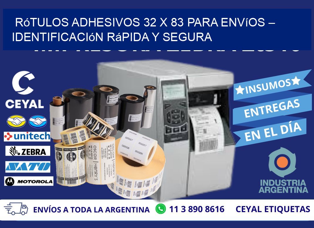 Rótulos Adhesivos 32 x 83 para Envíos – Identificación Rápida y Segura