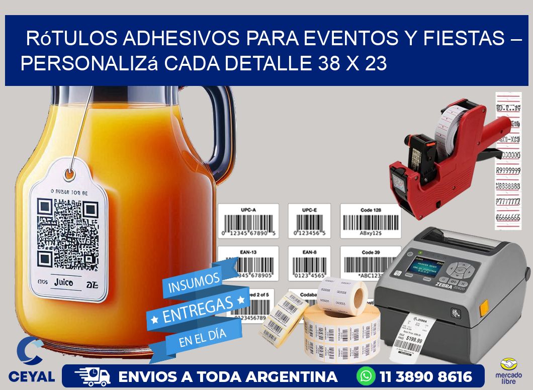 Rótulos Adhesivos para Eventos y Fiestas – Personalizá Cada Detalle 38 x 23