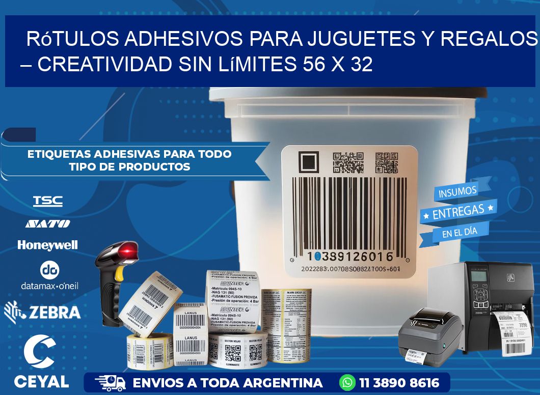 Rótulos Adhesivos para Juguetes y Regalos – Creatividad Sin Límites 56 x 32