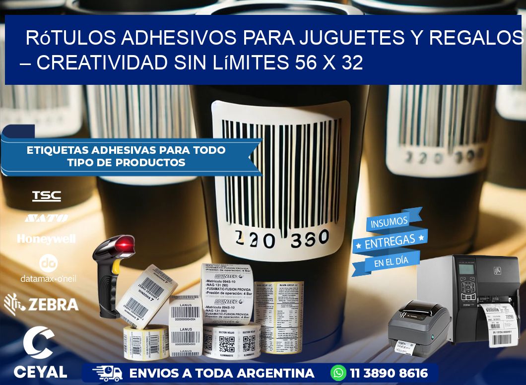 Rótulos Adhesivos para Juguetes y Regalos – Creatividad Sin Límites 56 x 32