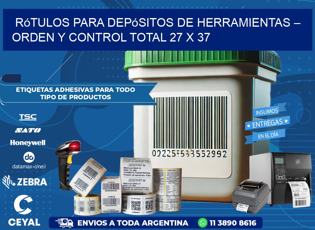 Rótulos para Depósitos de Herramientas – Orden y Control Total 27 x 37