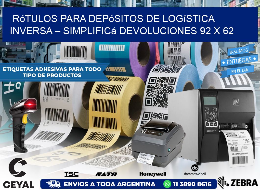 Rótulos para Depósitos de Logística Inversa – Simplificá Devoluciones 92 x 62