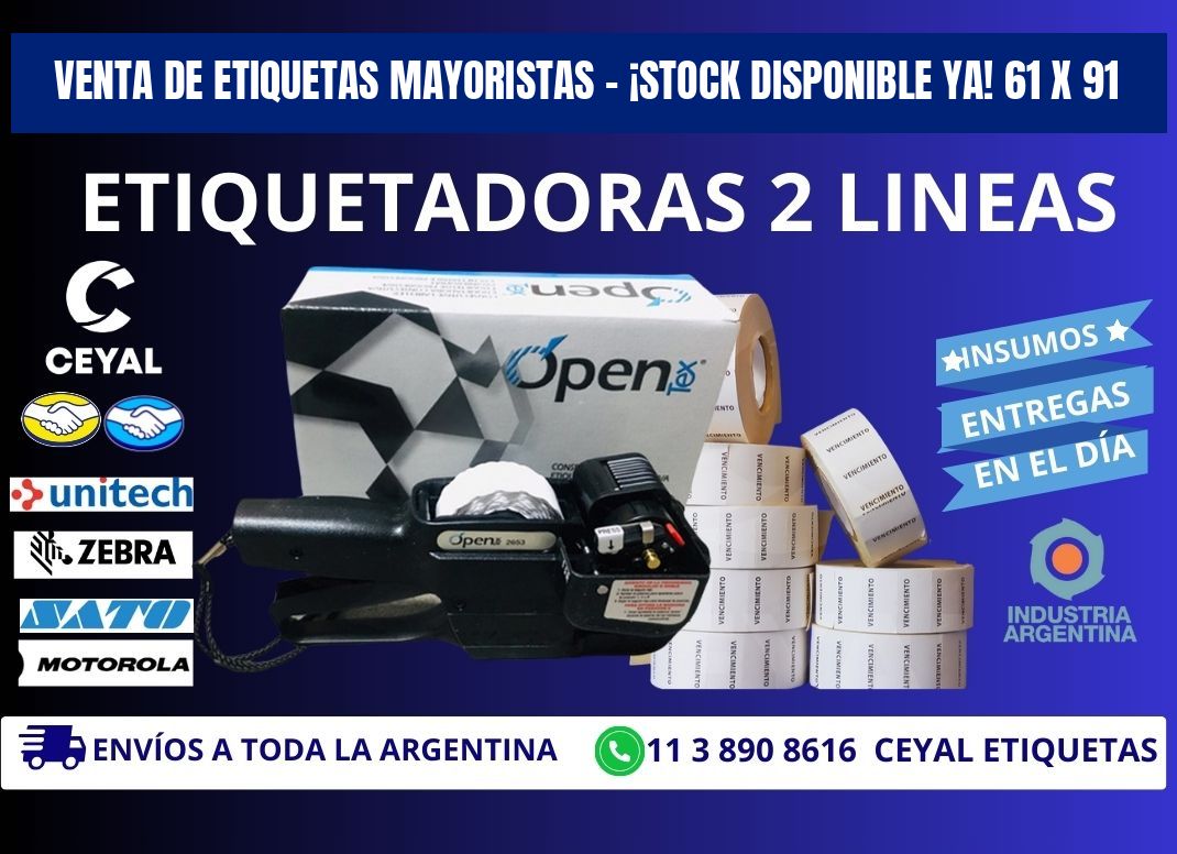 VENTA DE ETIQUETAS MAYORISTAS – ¡STOCK DISPONIBLE YA! 61 x 91