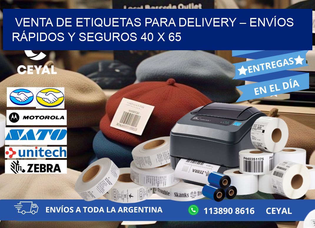 VENTA DE ETIQUETAS PARA DELIVERY – ENVÍOS RÁPIDOS Y SEGUROS 40 x 65