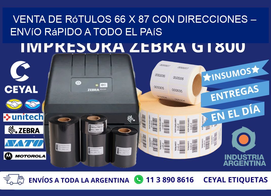 Venta de Rótulos 66 x 87 con Direcciones – Envío Rápido a Todo el País