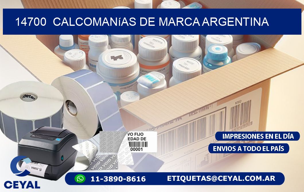 14700  Calcomanías de Marca Argentina