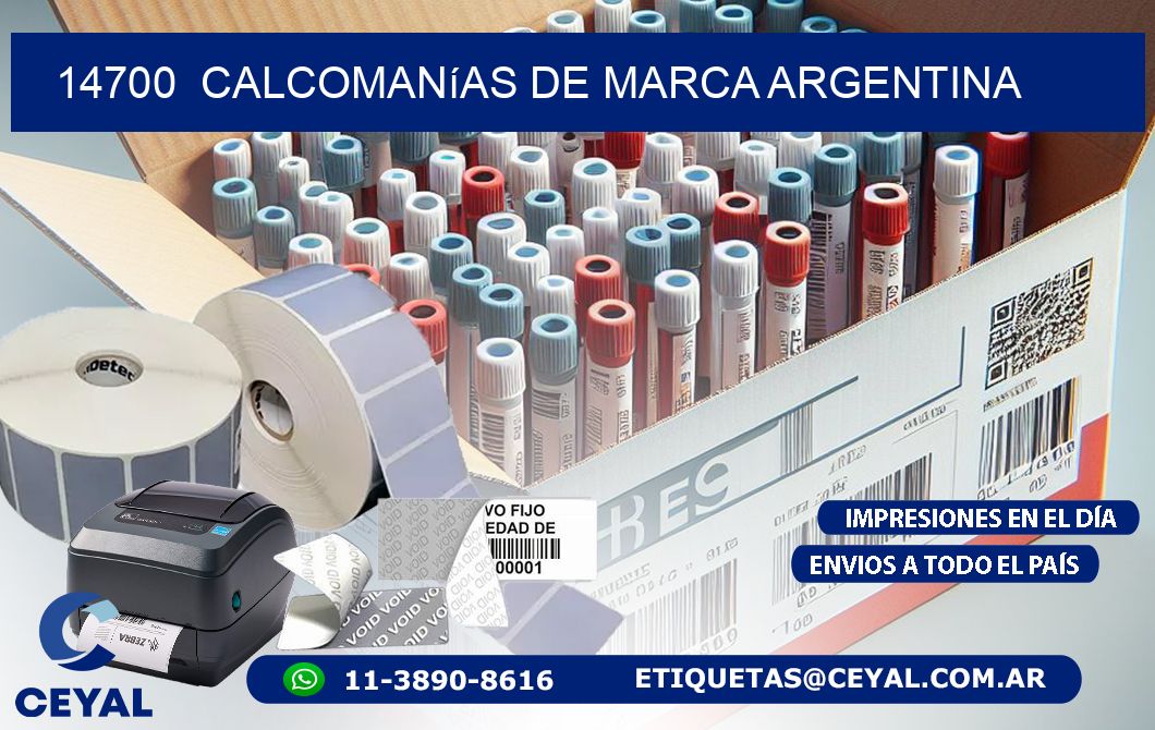 14700  Calcomanías de Marca Argentina