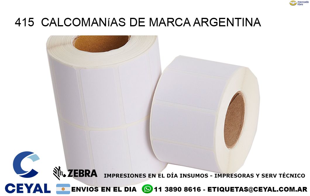 415  Calcomanías de Marca Argentina