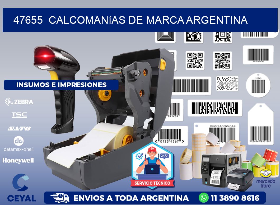 47655  Calcomanías de Marca Argentina