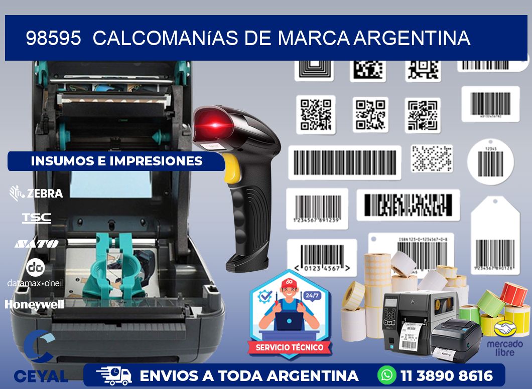 98595  Calcomanías de Marca Argentina