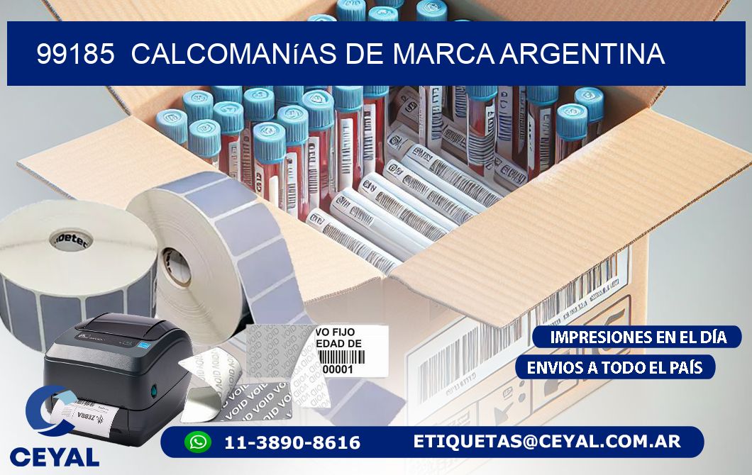 99185  Calcomanías de Marca Argentina