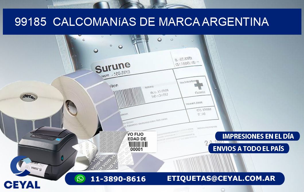 99185  Calcomanías de Marca Argentina