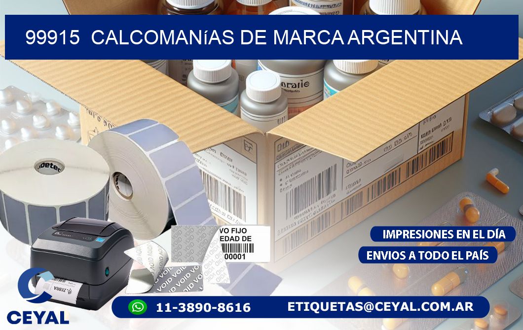 99915  Calcomanías de Marca Argentina