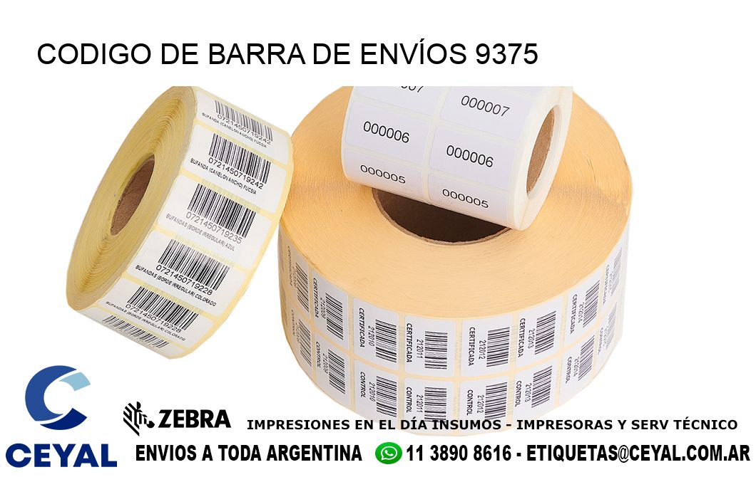 CODIGO DE BARRA DE ENVÍOS 9375