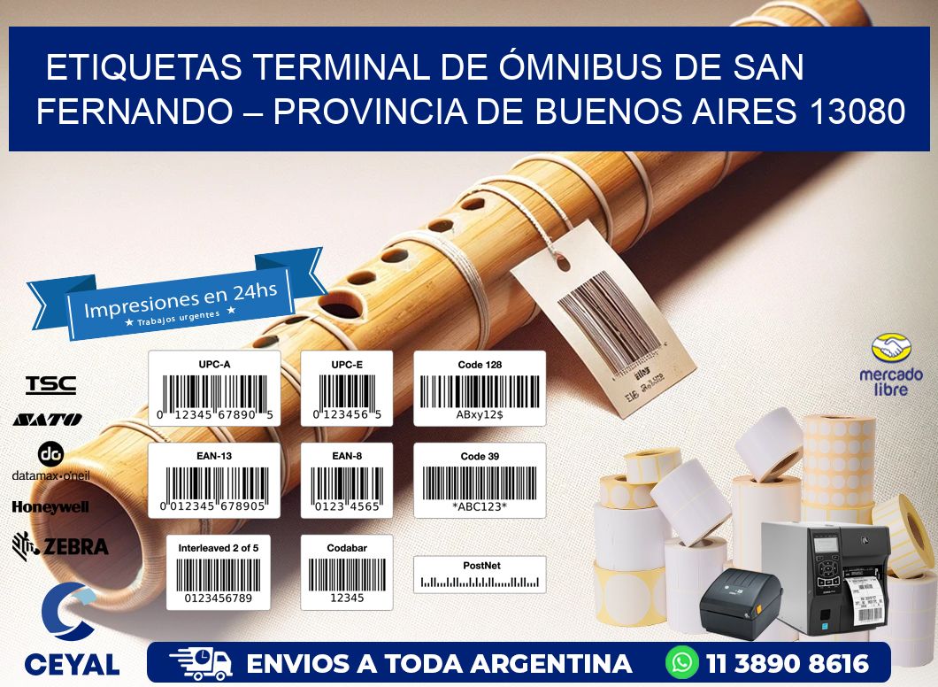 ETIQUETAS TERMINAL DE ÓMNIBUS DE SAN FERNANDO – PROVINCIA DE BUENOS AIRES 13080