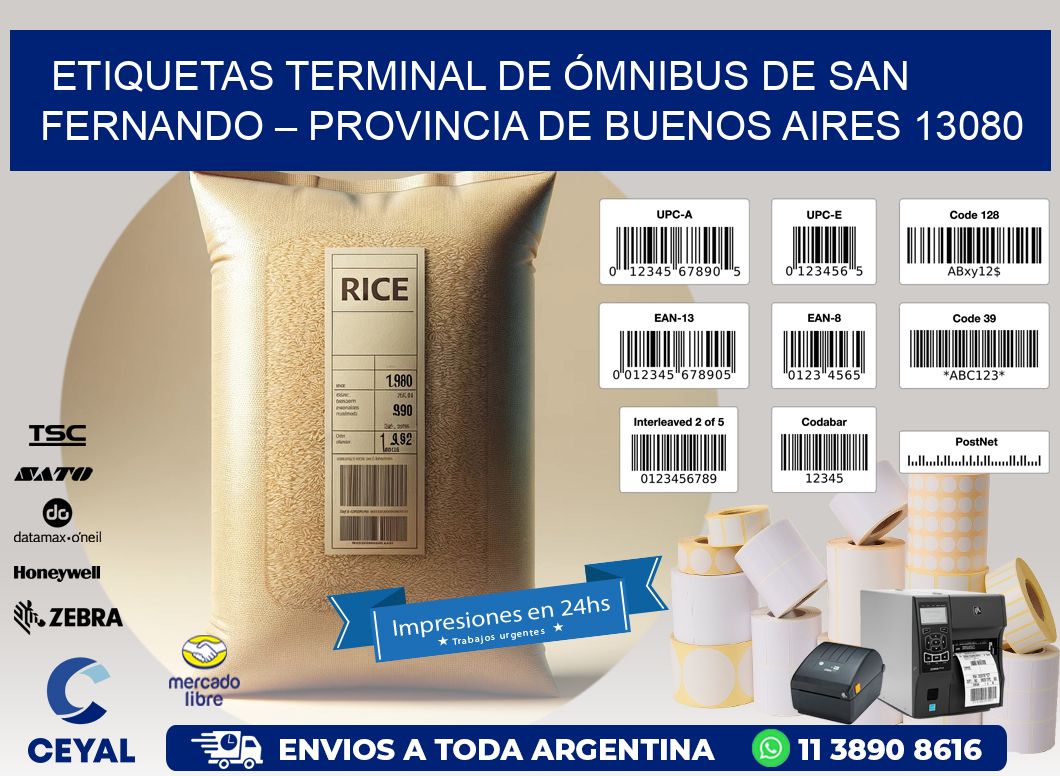 ETIQUETAS TERMINAL DE ÓMNIBUS DE SAN FERNANDO – PROVINCIA DE BUENOS AIRES 13080