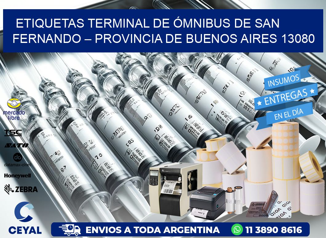 ETIQUETAS TERMINAL DE ÓMNIBUS DE SAN FERNANDO – PROVINCIA DE BUENOS AIRES 13080