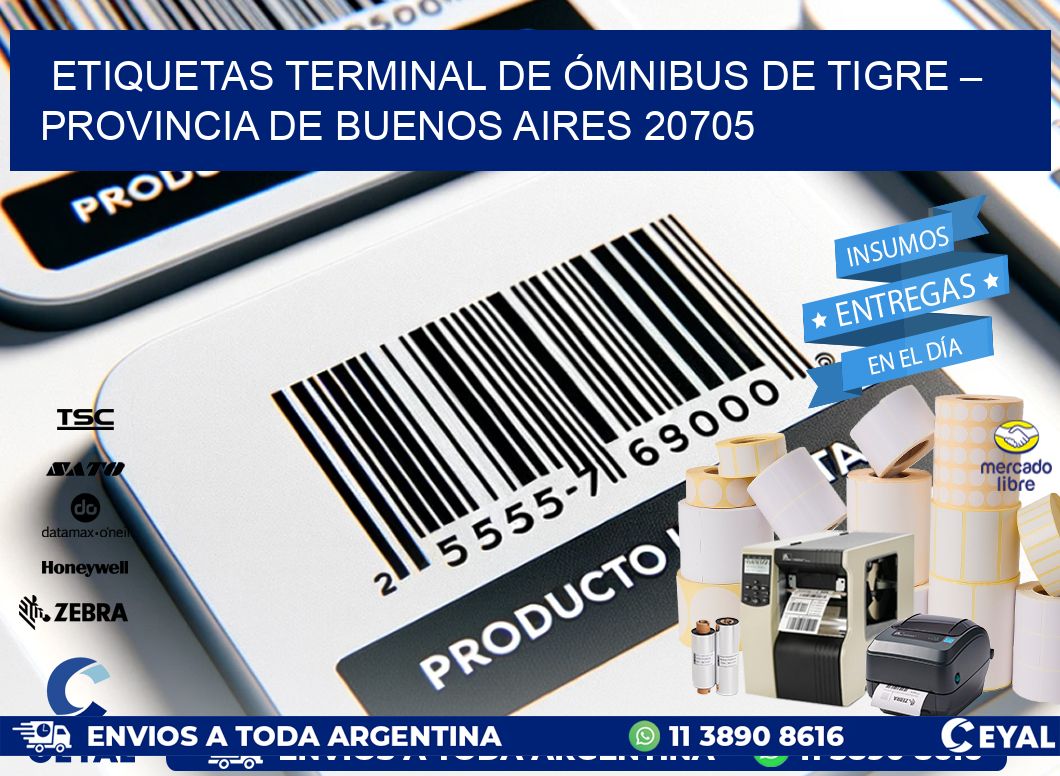 ETIQUETAS TERMINAL DE ÓMNIBUS DE TIGRE – PROVINCIA DE BUENOS AIRES 20705