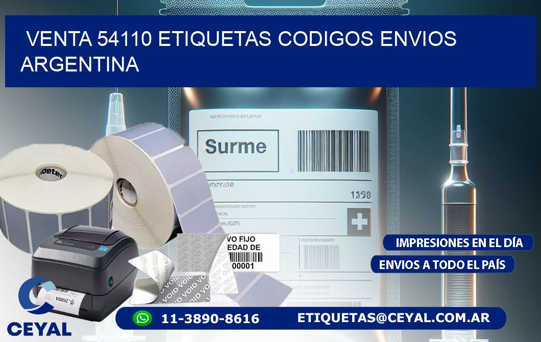 VENTA 54110 ETIQUETAS CODIGOS ENVIOS ARGENTINA