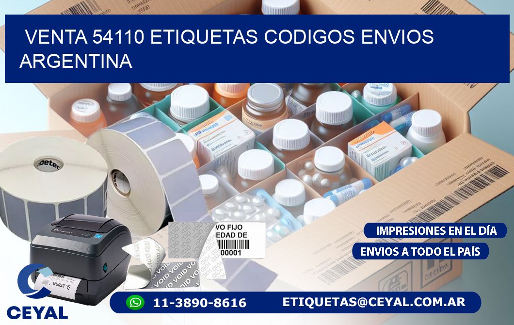 VENTA 54110 ETIQUETAS CODIGOS ENVIOS ARGENTINA