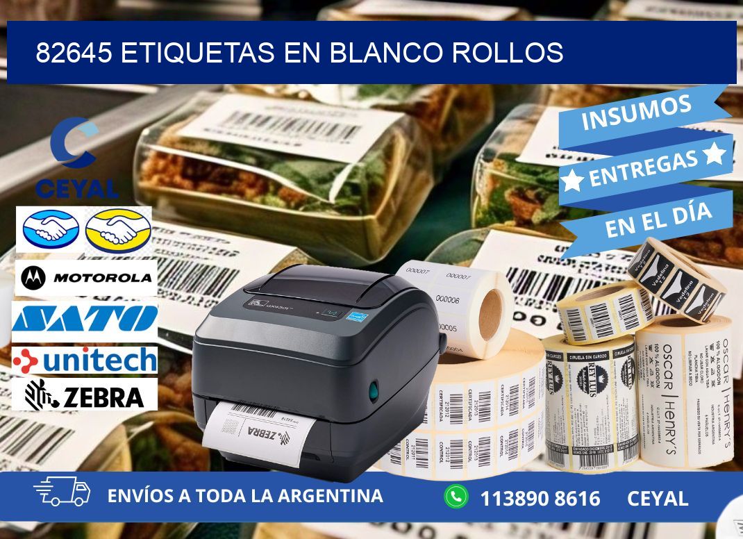 82645 ETIQUETAS EN BLANCO ROLLOS