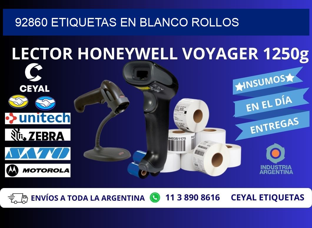 92860 ETIQUETAS EN BLANCO ROLLOS